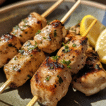 Lemony Marinated Chicken Skewers