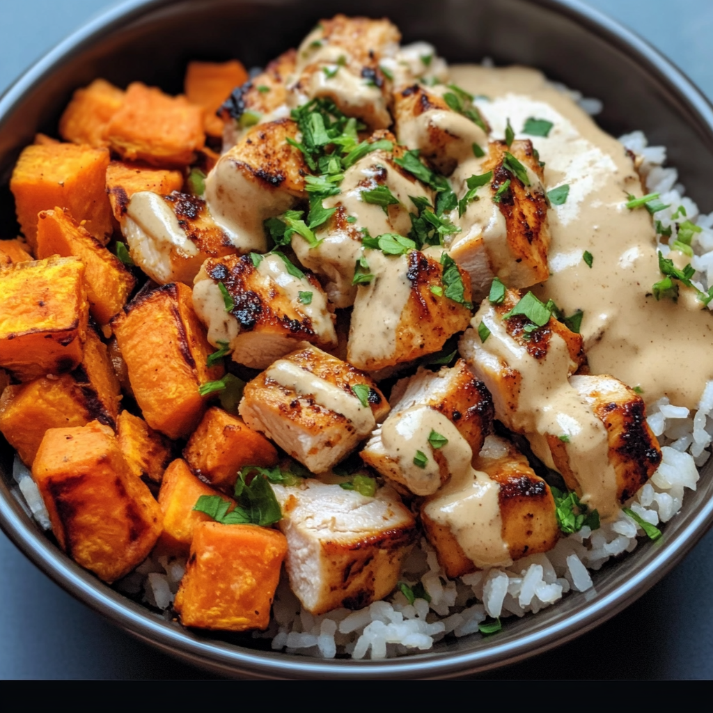Healthy Chicken & Sweet Potato Rice Bowl Recipe