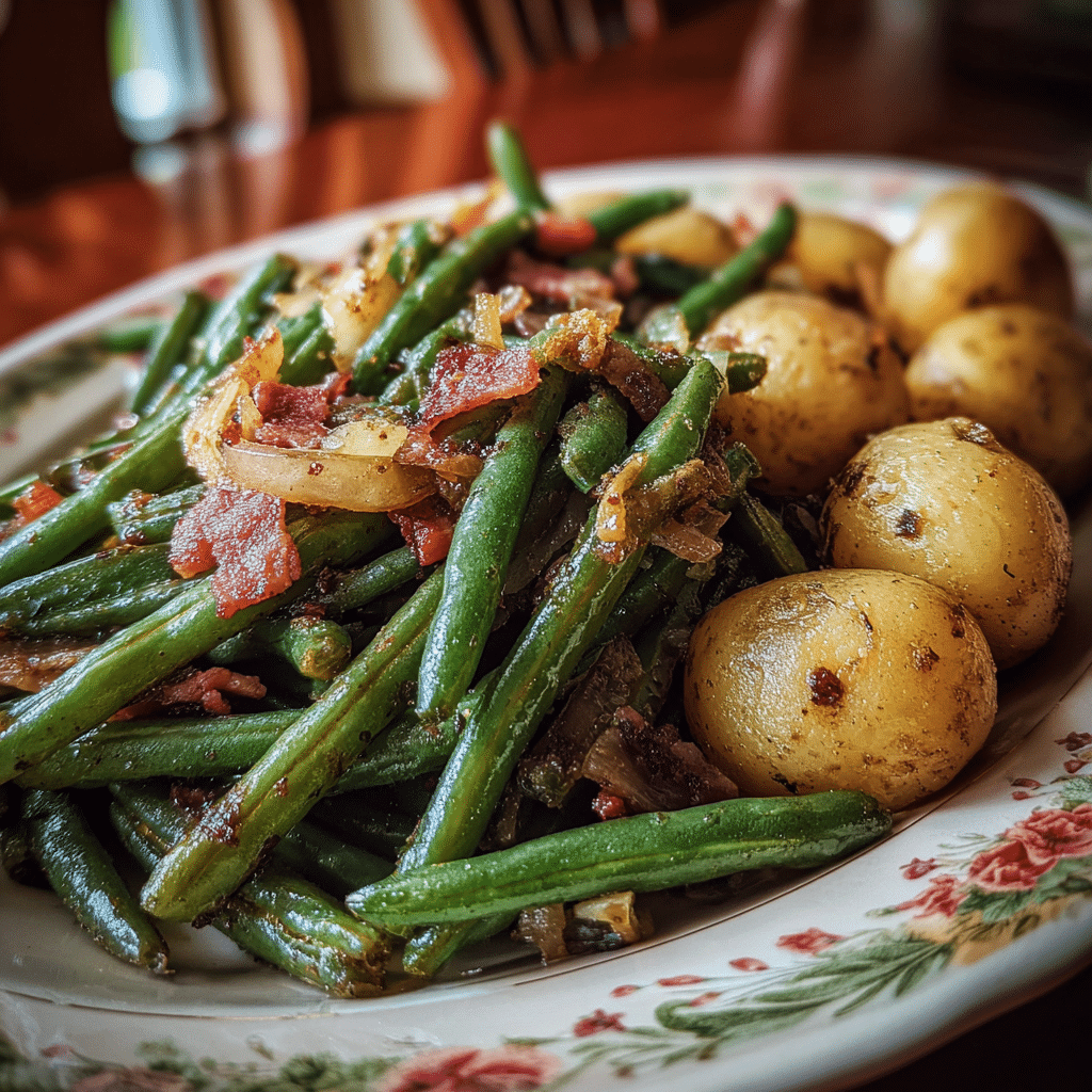 Country Ranch Green Beans and Potatoes with Bacon Recipe