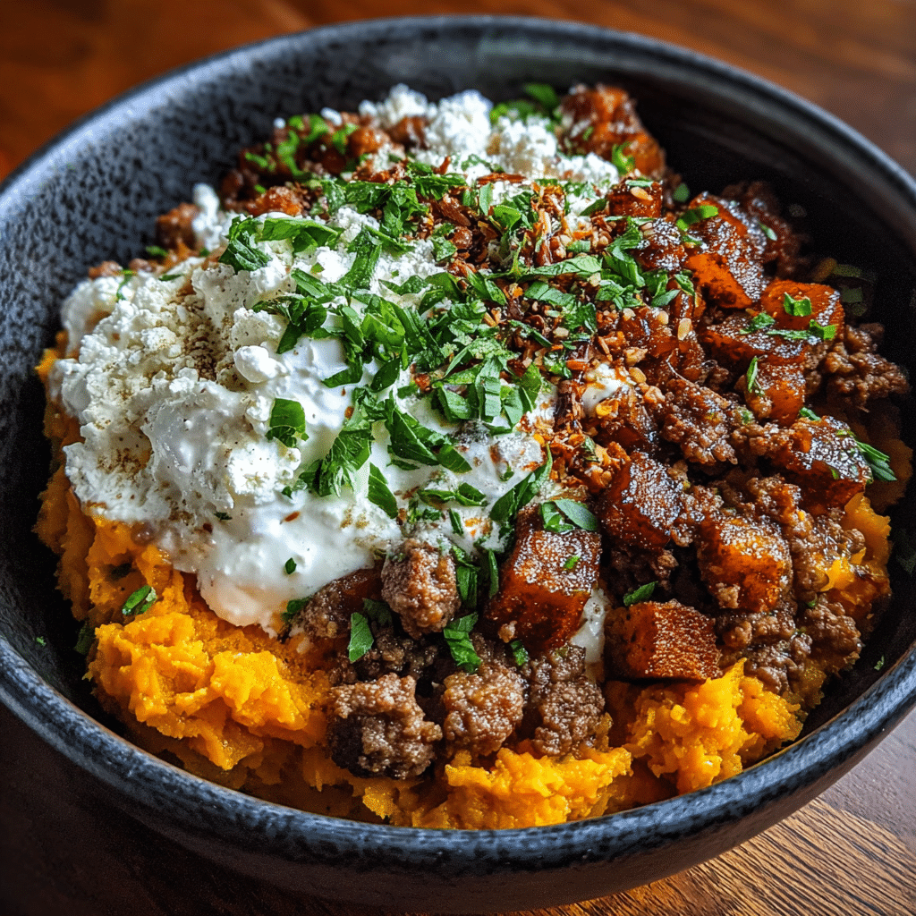 Viral Cottage Cheese Sweet Potato Beef Bowl Recipe