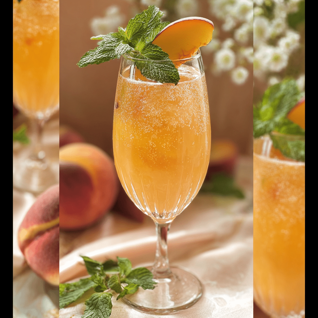 Peach Bellini Mocktail Recipe 