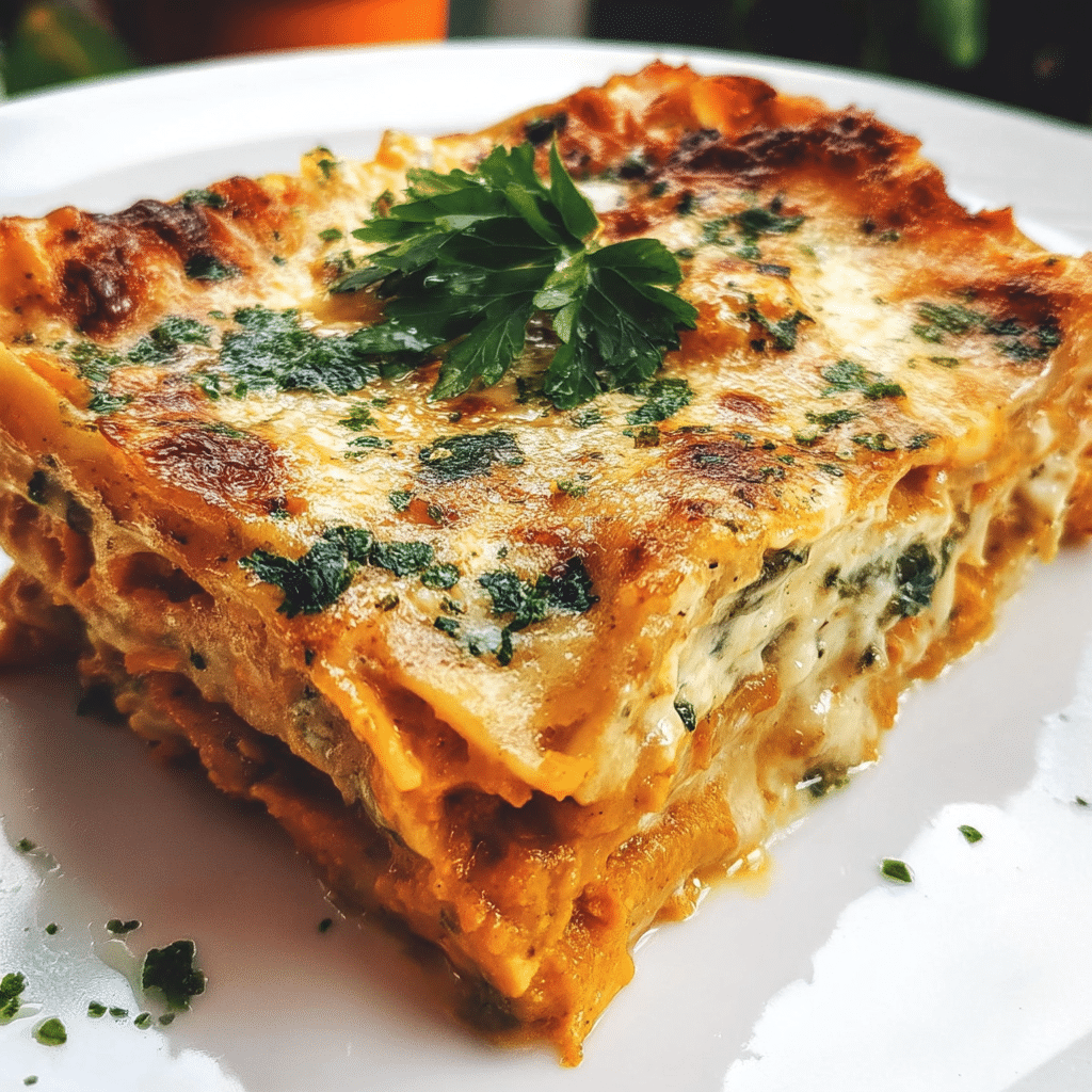 Vegetarian Pumpkin Spinach Lasagna Recipe