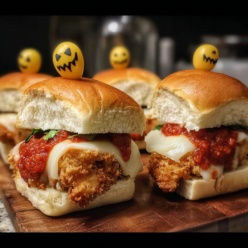 Halloween Chicken Parm Sliders Recipe