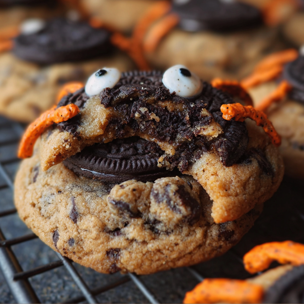 Easy Halloween Oreo Stuffed Chocolate Chip Cookies Recipe