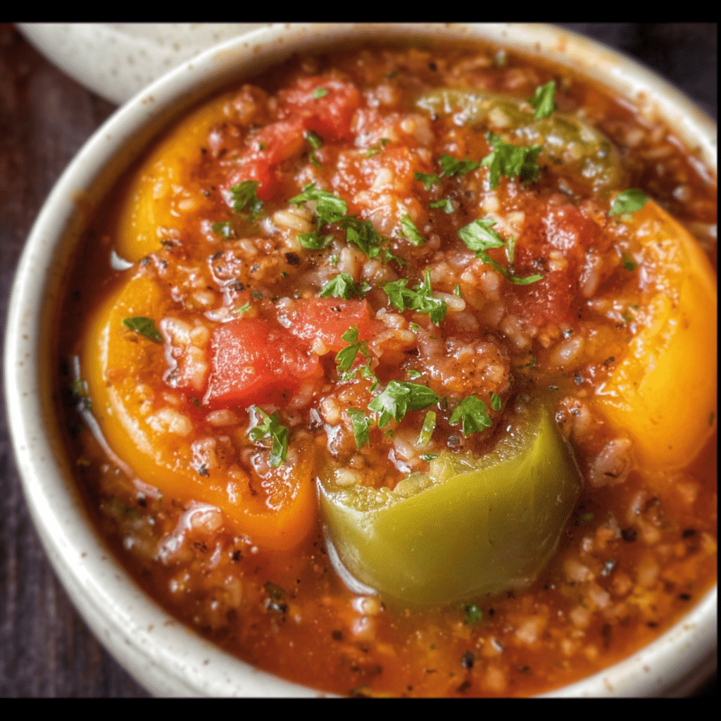 High Protein Stuffed Pepper Soup
