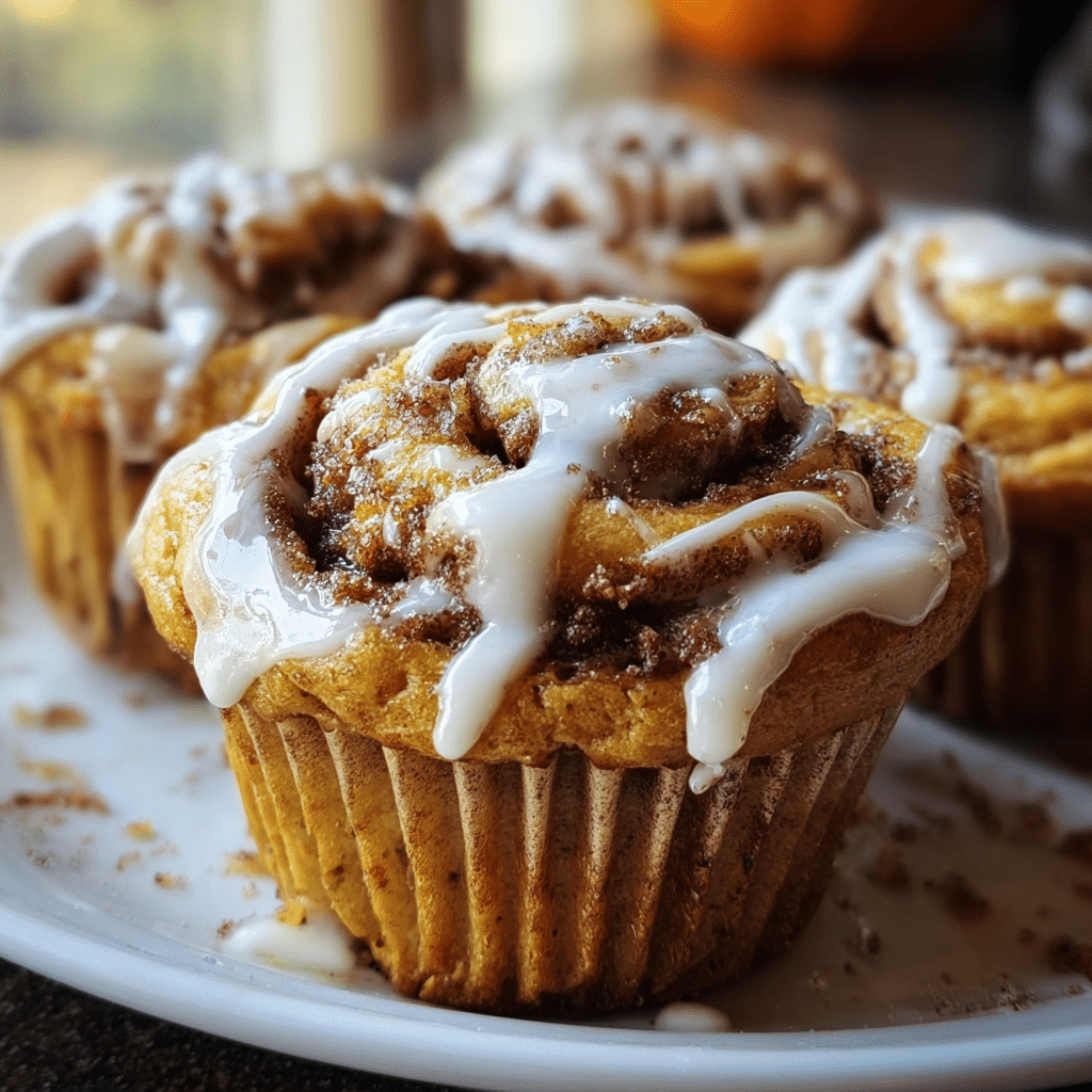 The Best Pumpkin Cinnamon Roll Muffins Ever