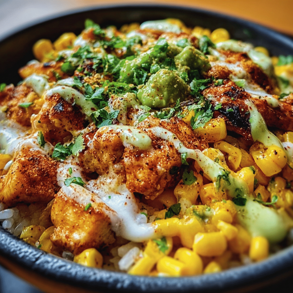 Street Corn Chicken Rice Bowl
