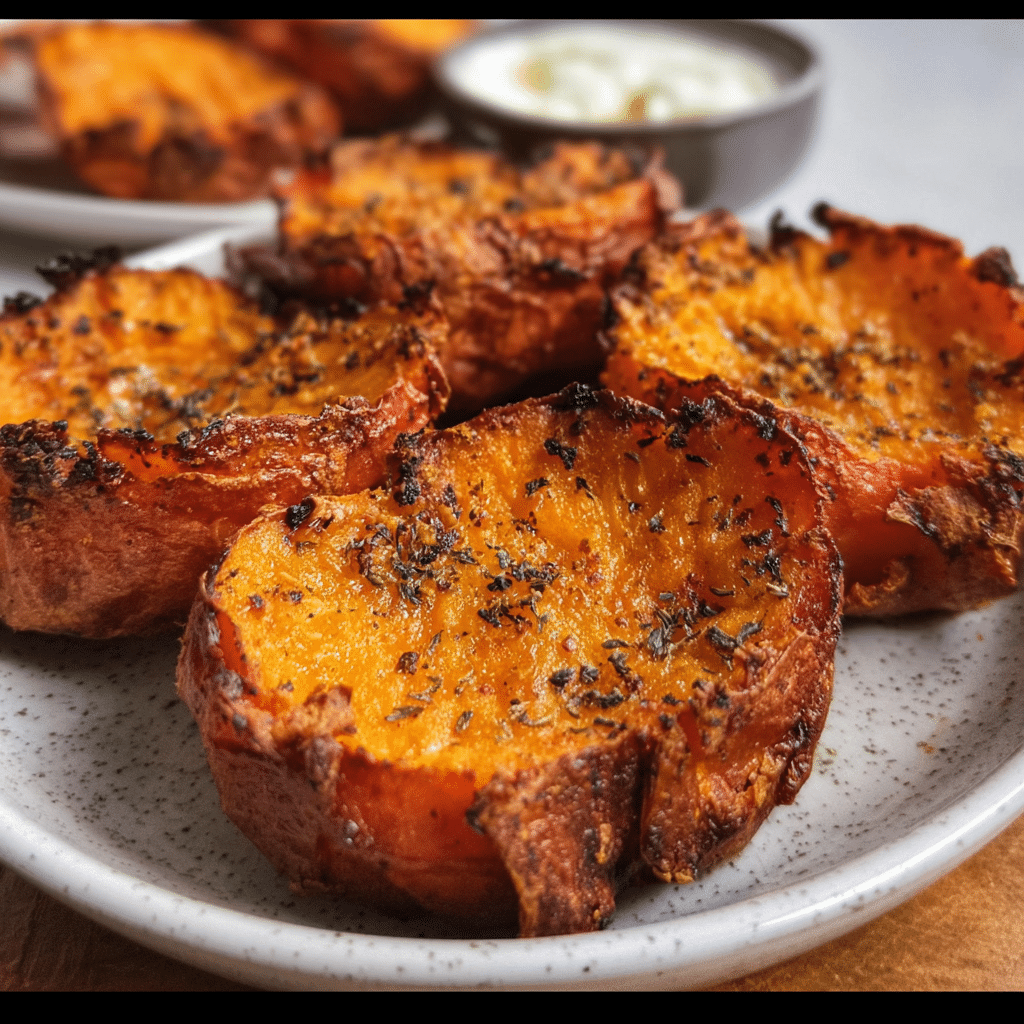 Crispy Smashed Sweet Potatoes