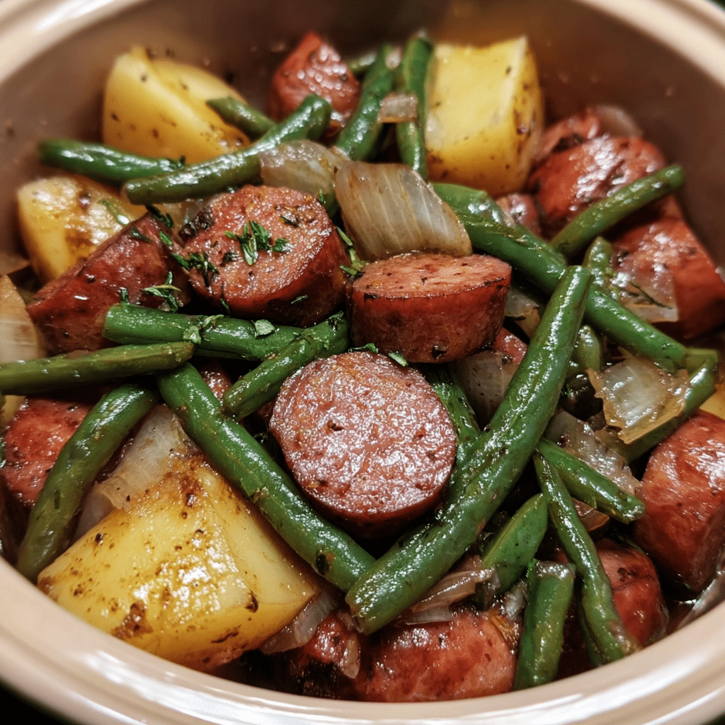 Crockpot Kielbasa and Green Beans Recipe