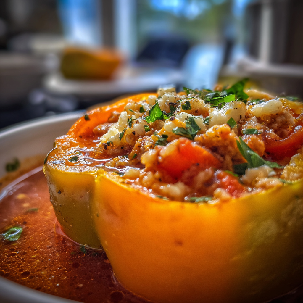 High Protein Stuffed Pepper Soup Recipe