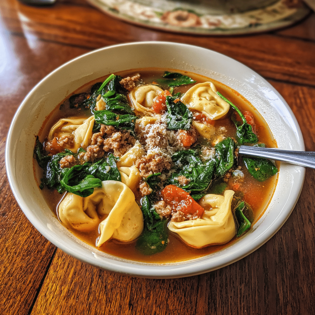 Sausage Tortellini Soup with Spinach Recipe