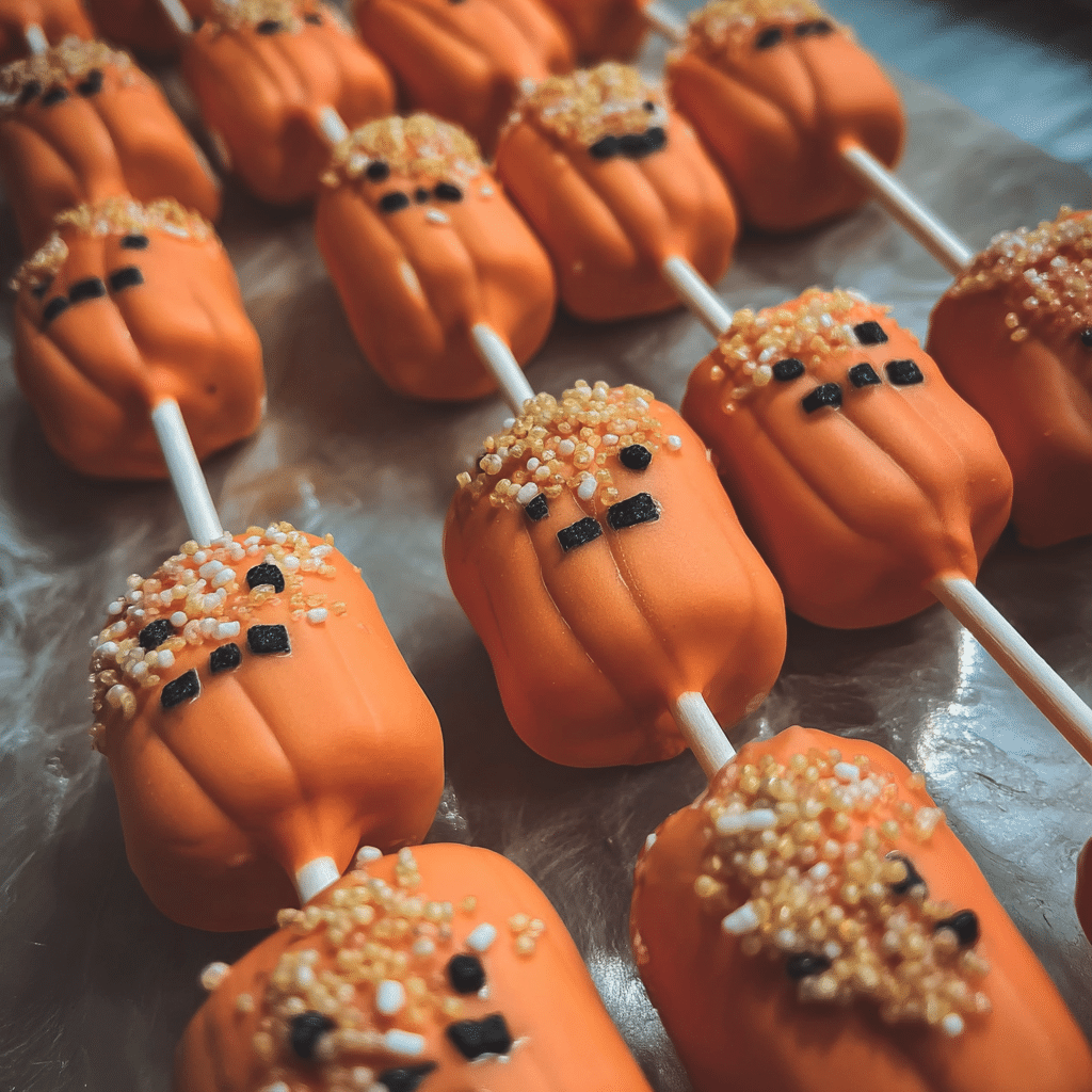 Pumpkin Marshmallow Lollipops