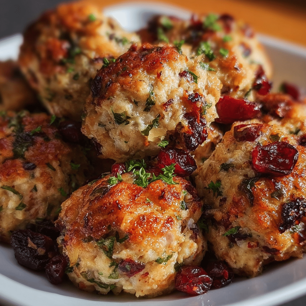 Cranberry Turkey Stuffing Balls