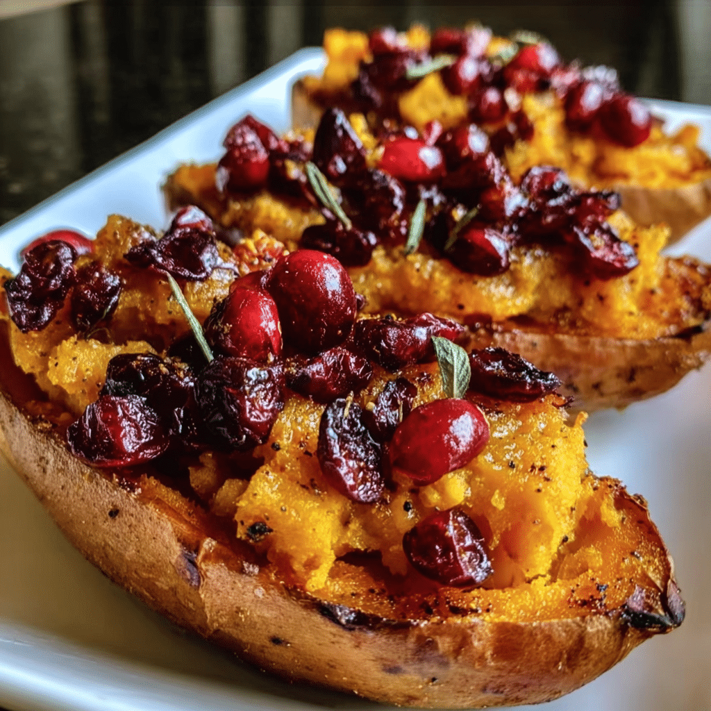Irresistible Cranberry Apple Twice-Baked Sweet Potatoes Recipe