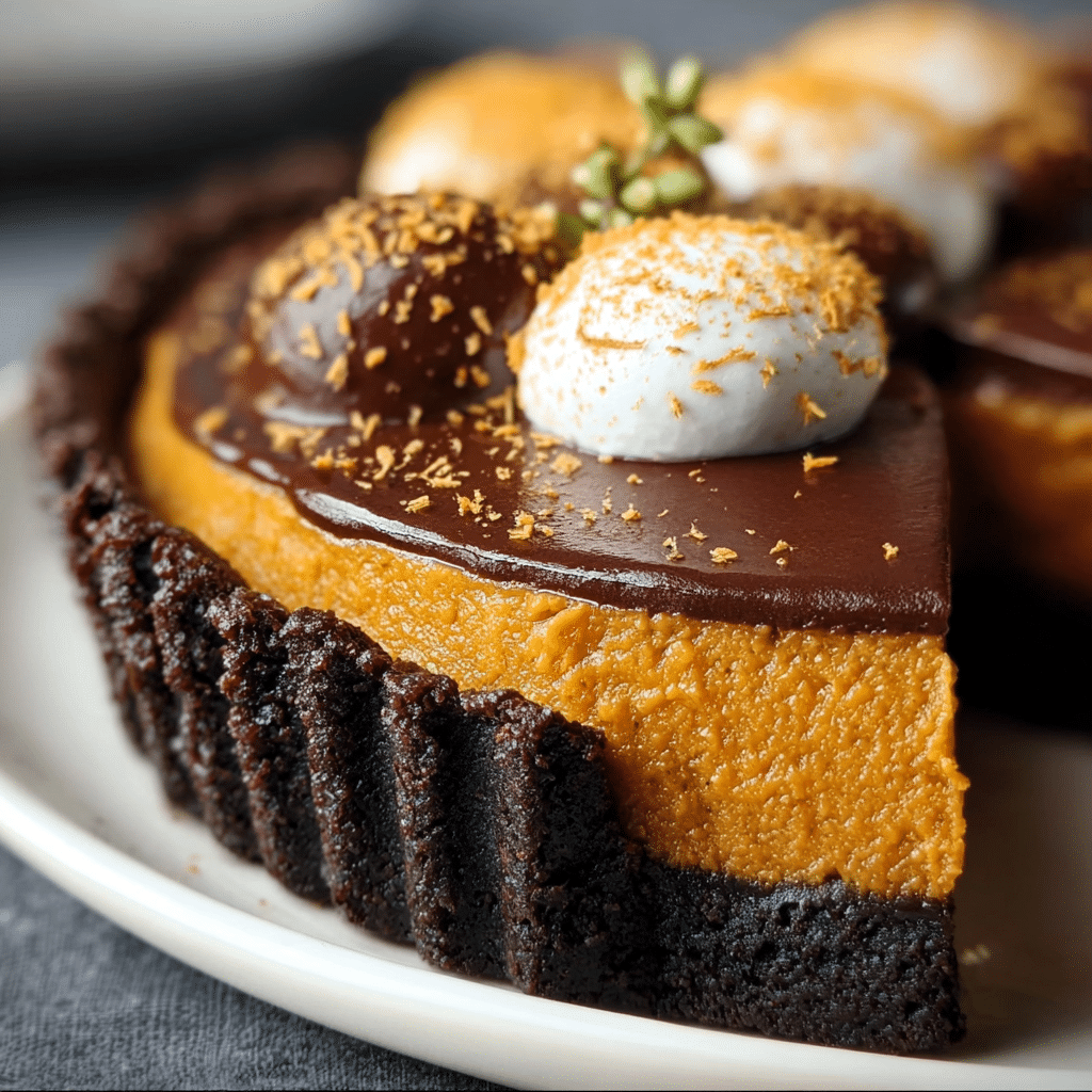 Amazing Dark Chocolate Pumpkin Tart