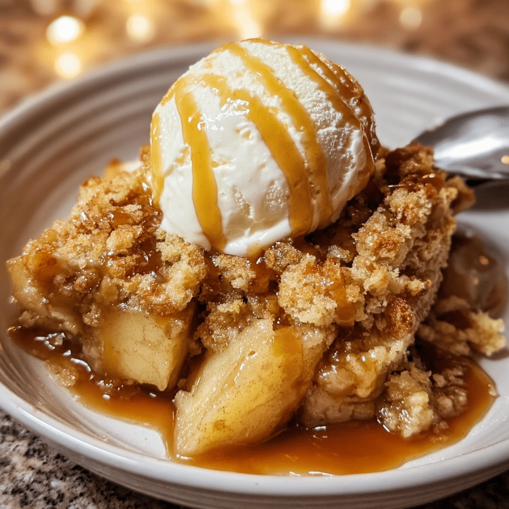 Crockpot Caramel Apple Dump Cake