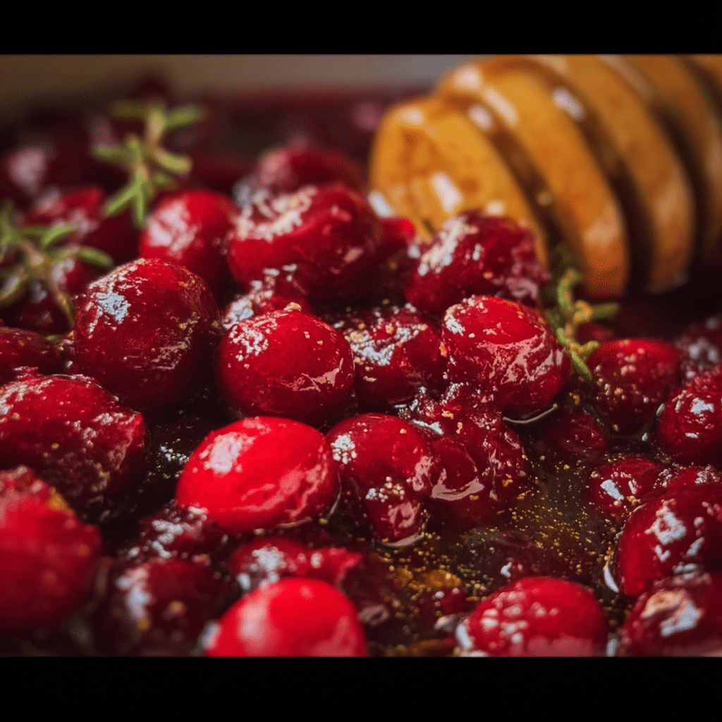 Honey Bourbon Cranberry Sauce