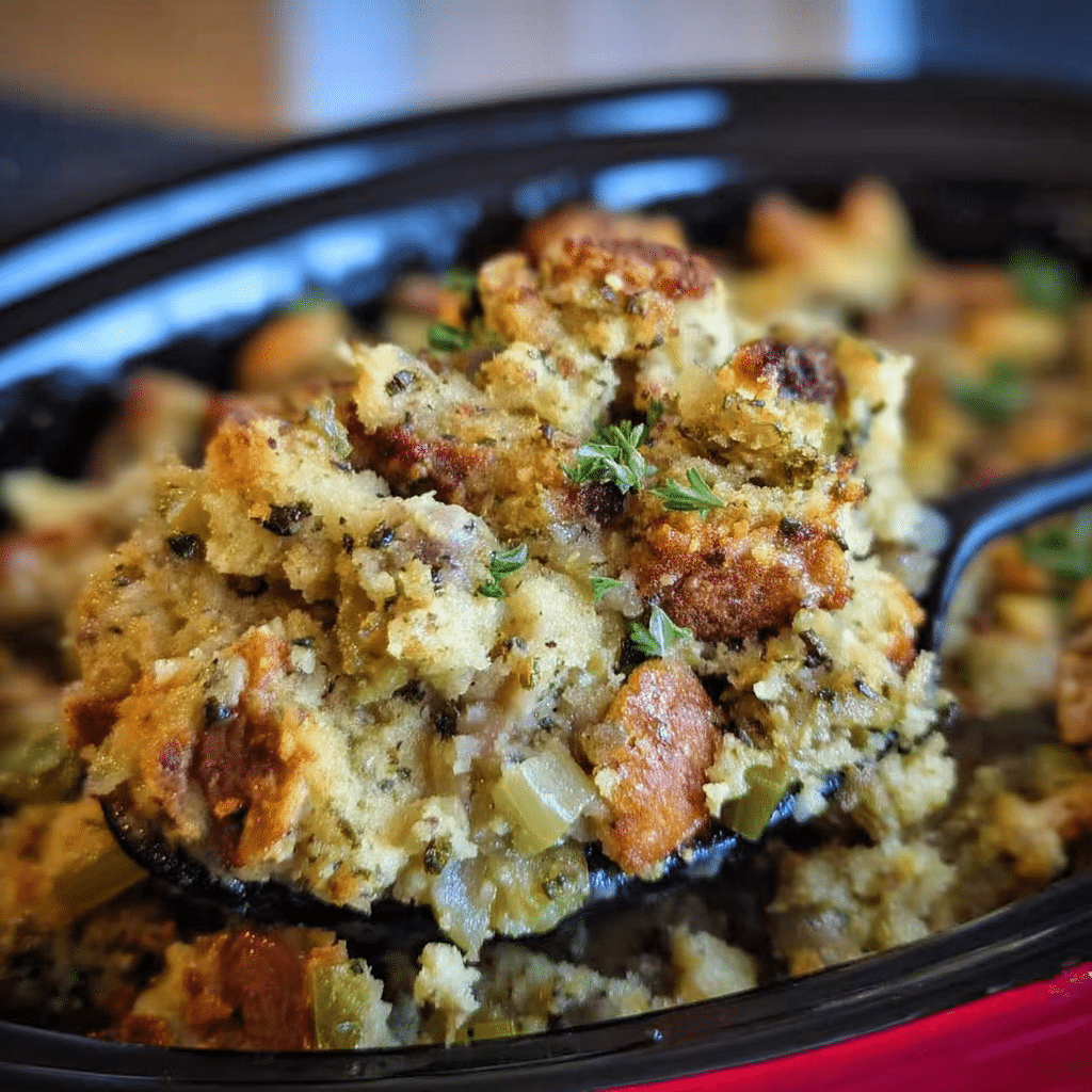 Mom’s Crockpot Stuffing