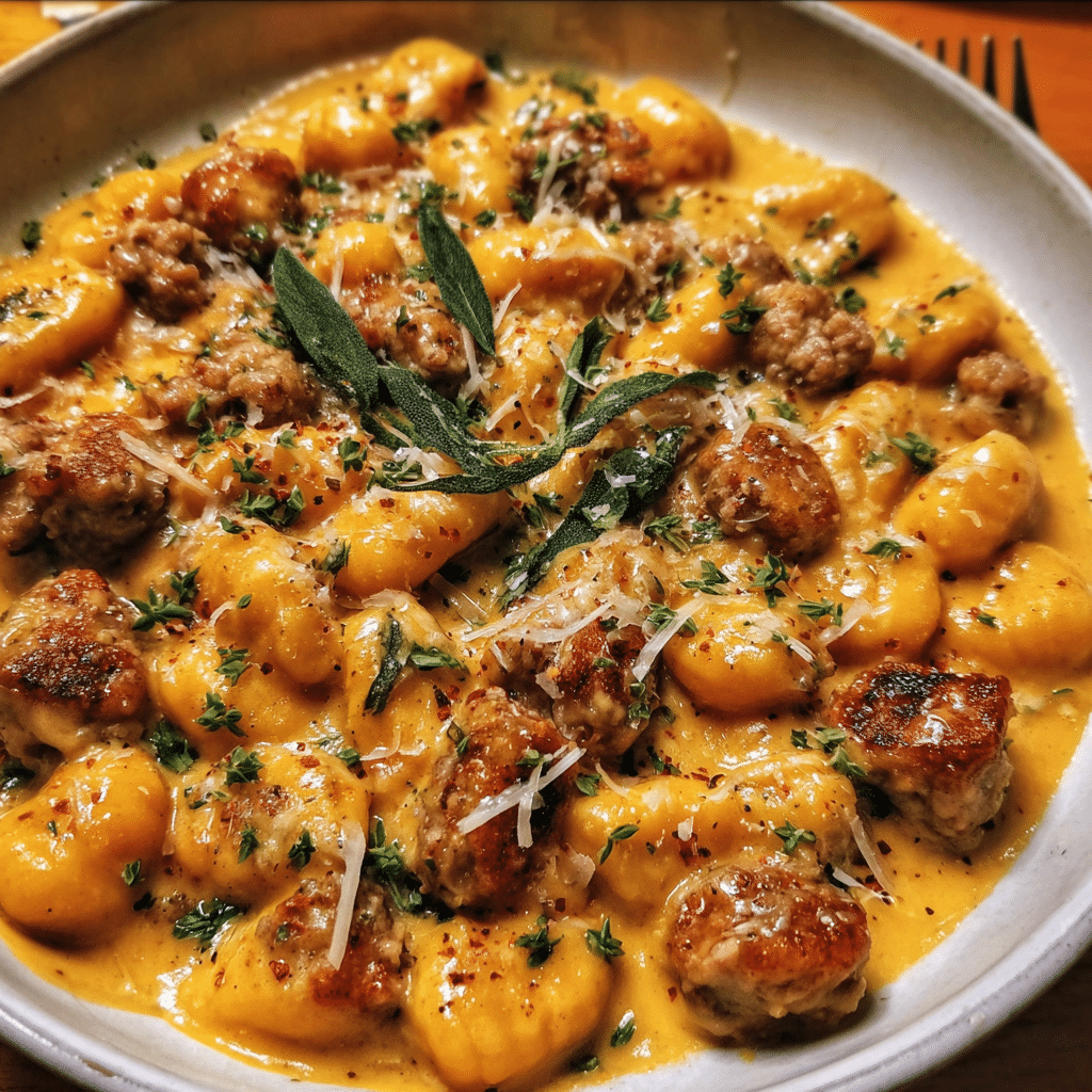 Creamy Butternut Squash Gnocchi with Sausage