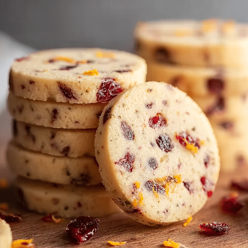 Cranberry Orange Shortbread cookies