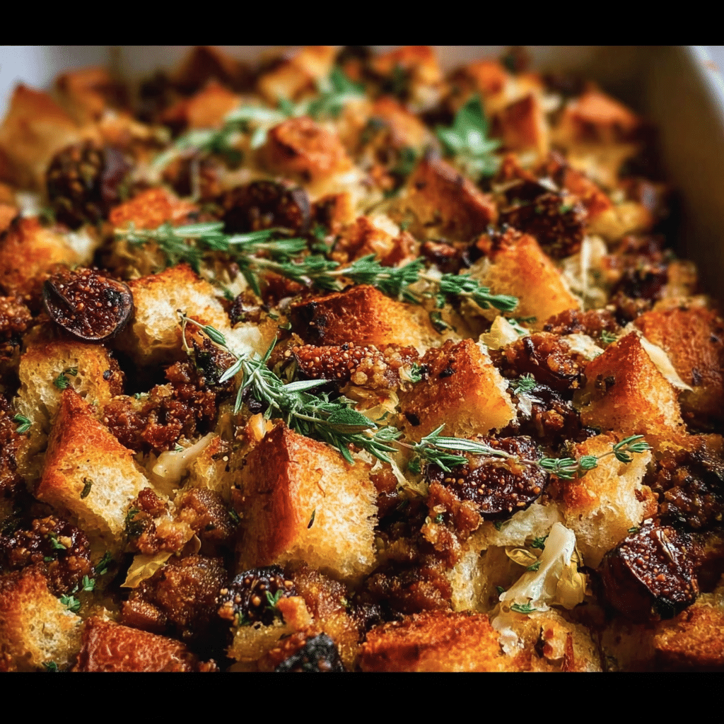Focaccia Fig and Sausage Stuffing