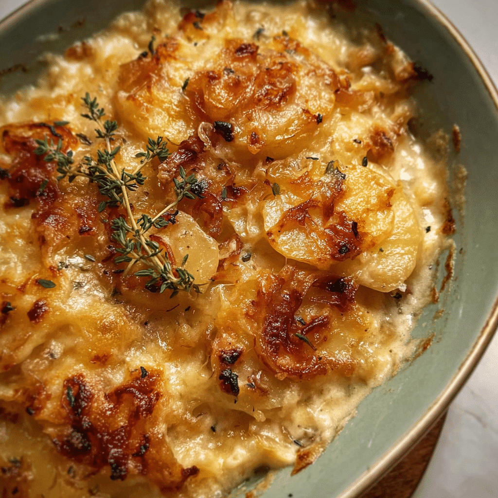 Caramelized Onion Potatoes au Gratin