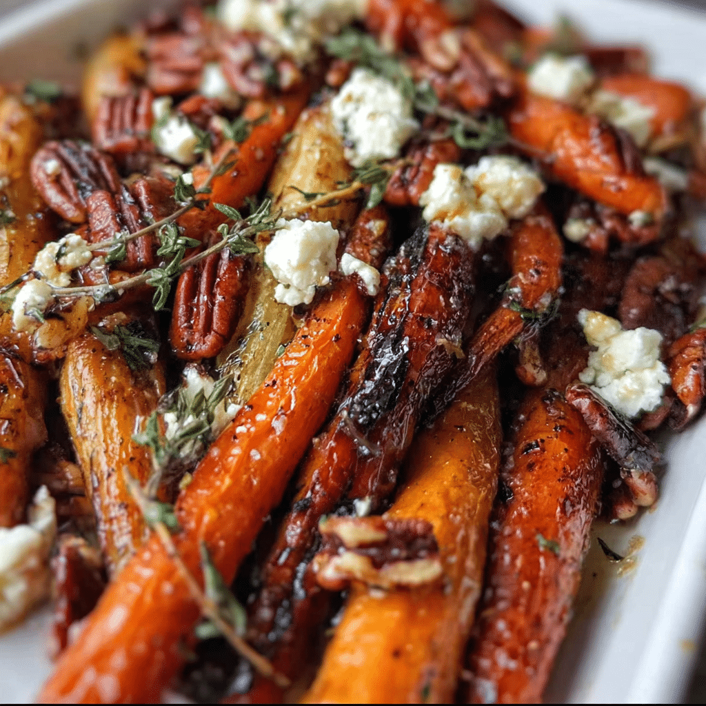 Roasted Carrots Pecans and Goat cheese