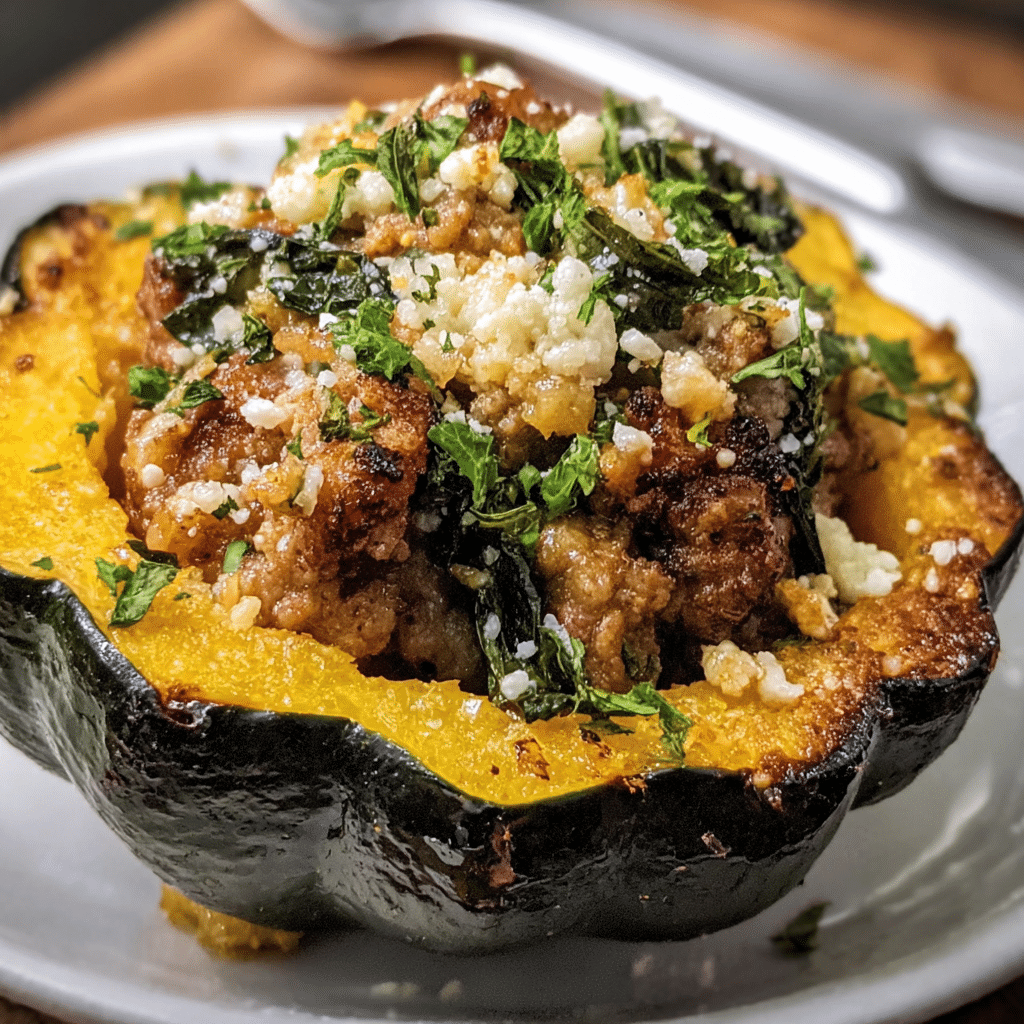 Sausage Stuffed Acorn Squash