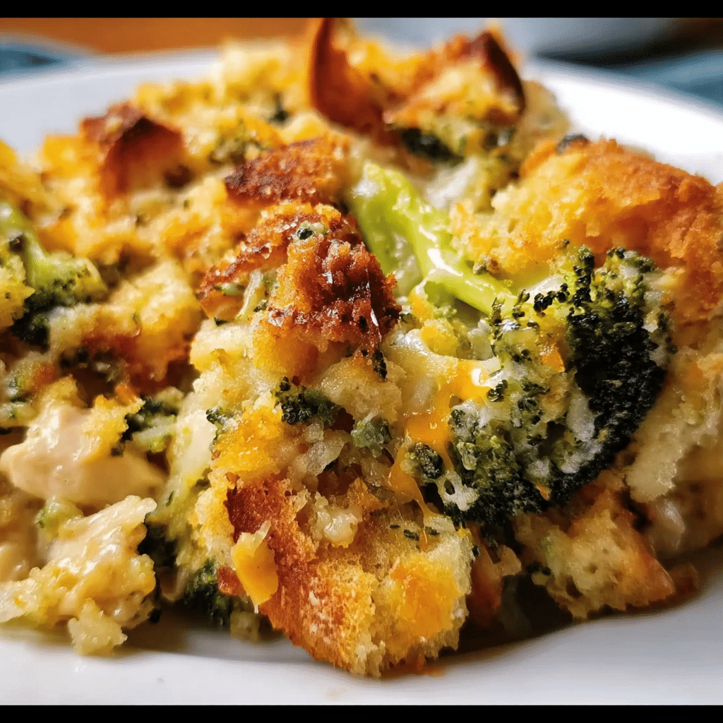 Chicken and Broccoli Stuffing Bake
