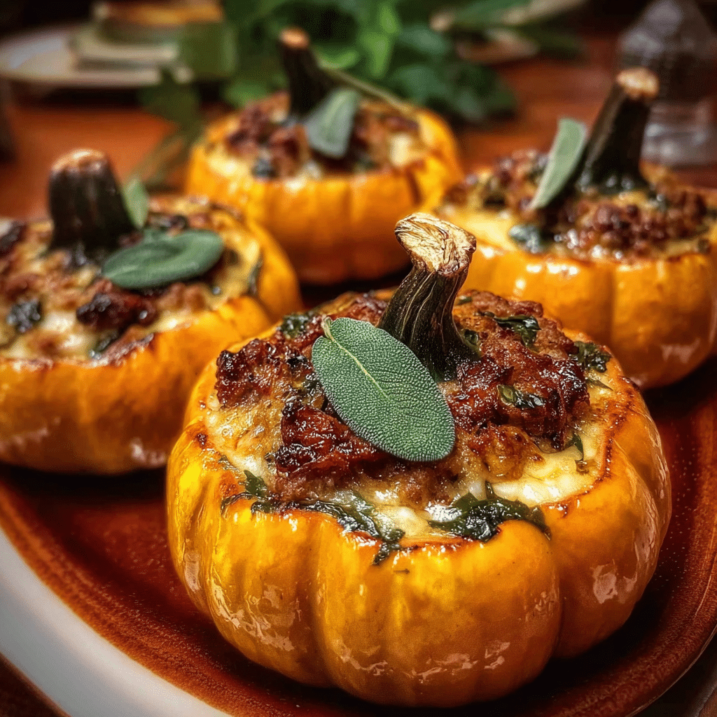 Ground Turkey & Brown Butter Sage Stuffed Pumpkins