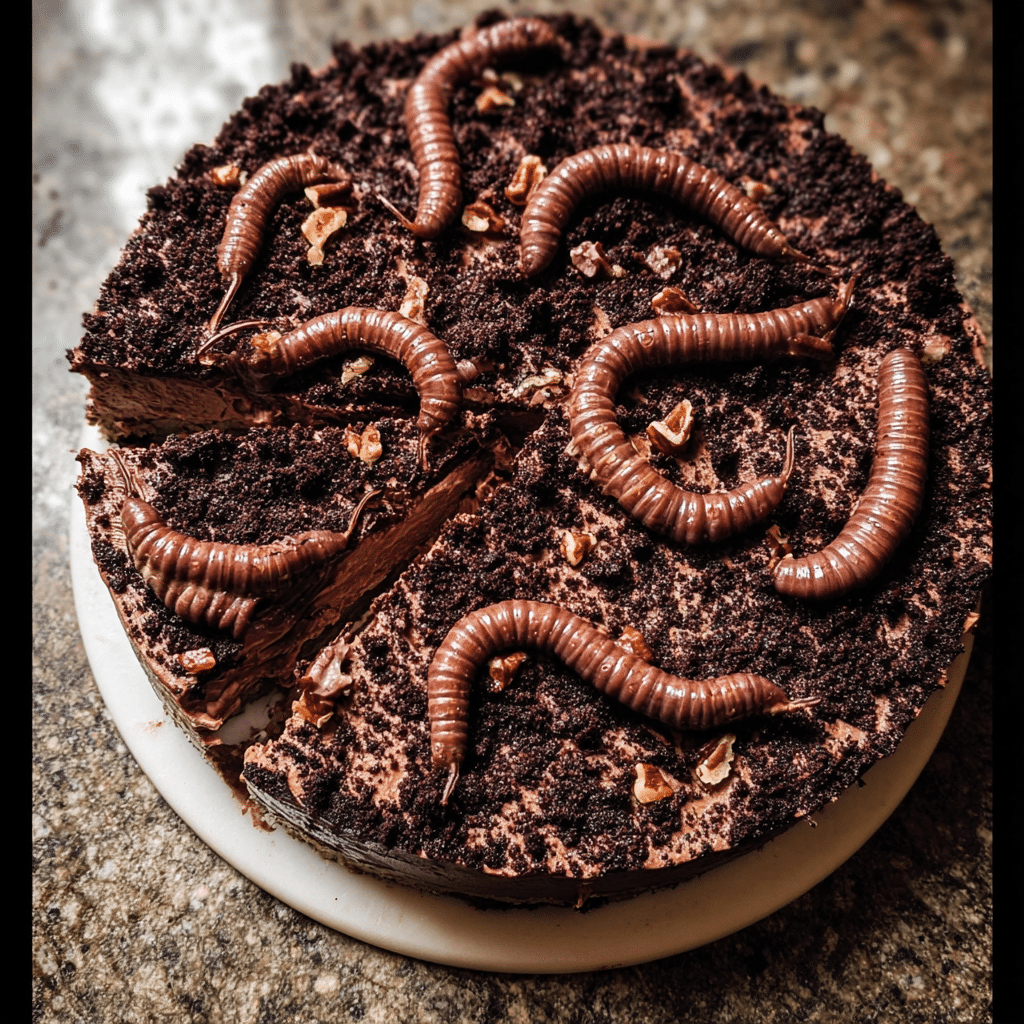 Dark Chocolate Pecan “Worms in Dirt” Mousse Tart