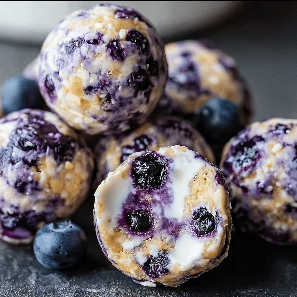 Blueberry Cheesecake Protein Bites