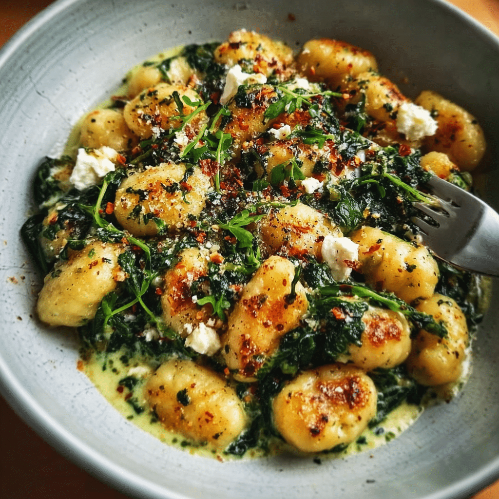 Creamy Gnocchi with Spinach and Feta