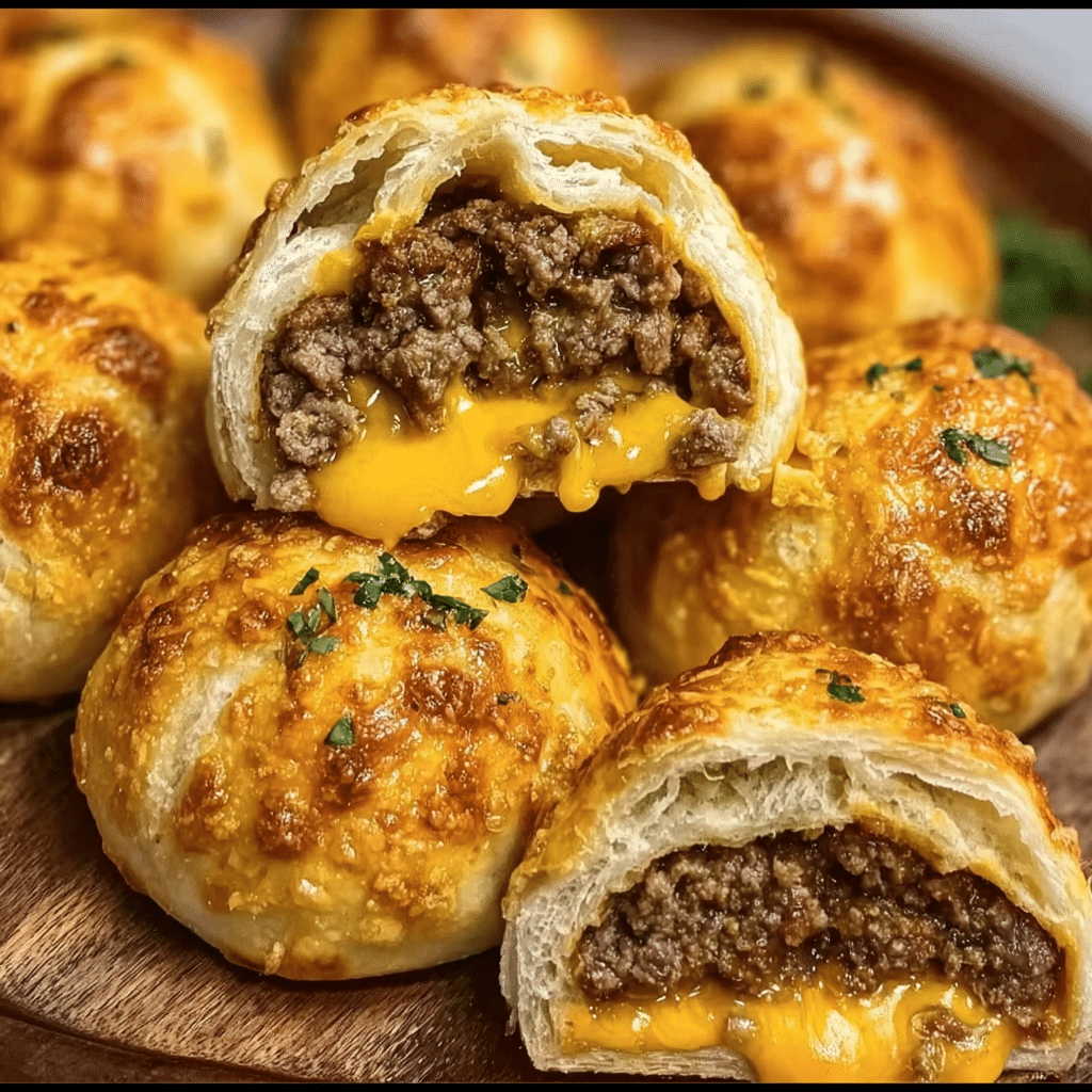 Garlic Parmesan Cheeseburger Bombs