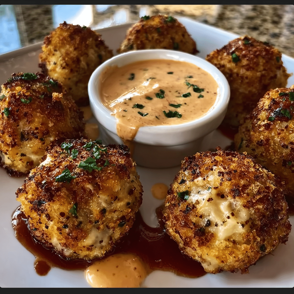 Reuben Balls with Spicy Thousand Island Dipping Sauce