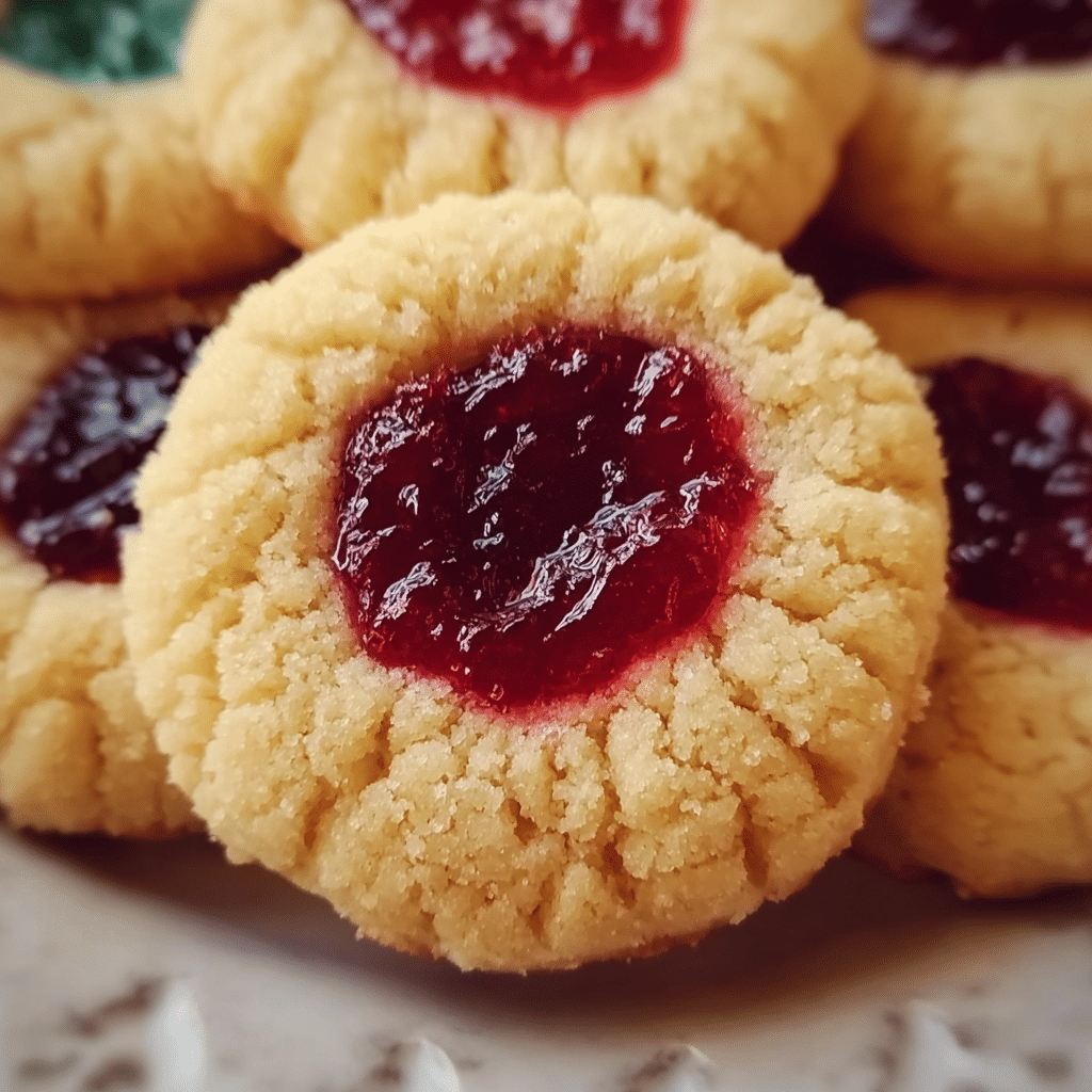 Soft Christmas Thumbprint Cookies