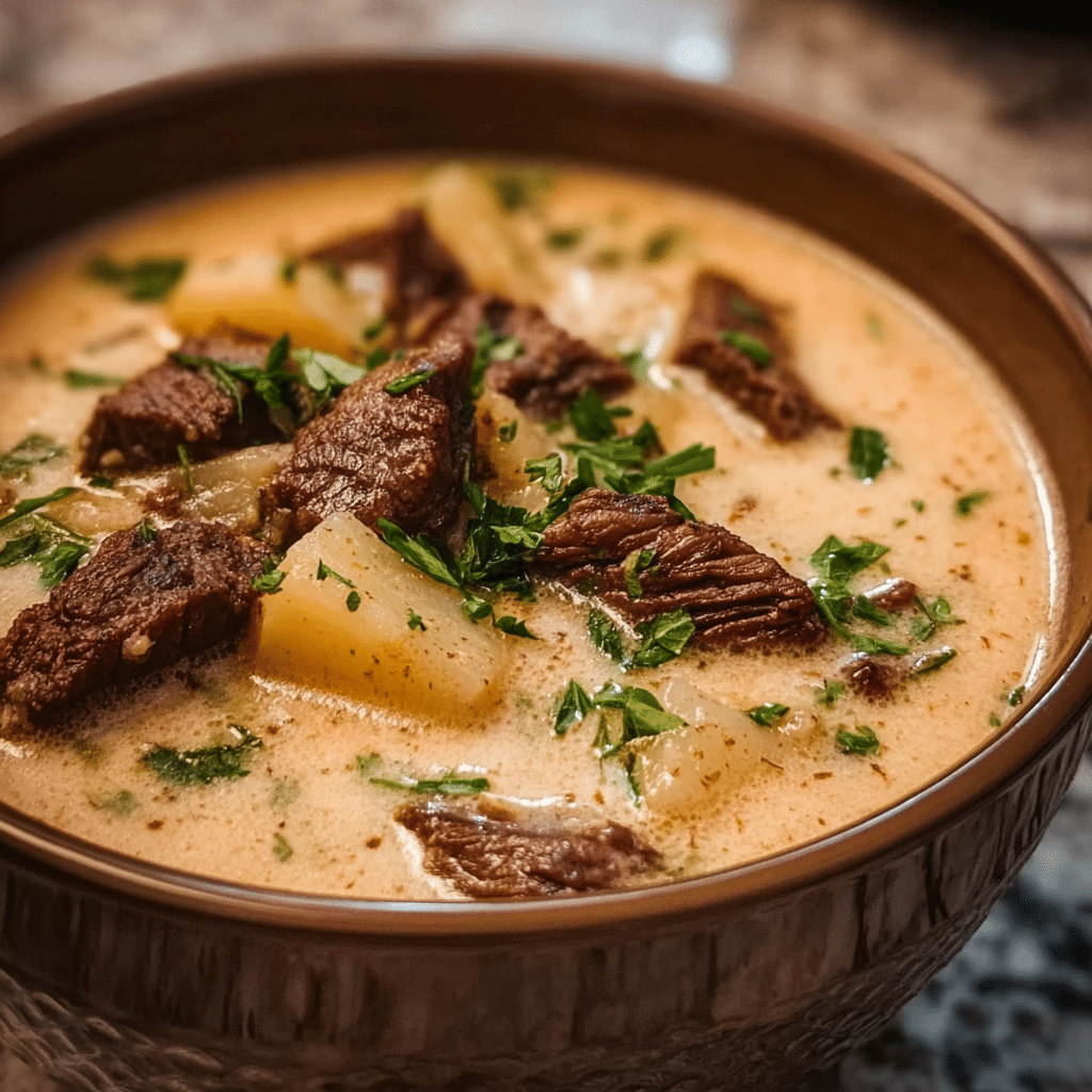 Creamy Steak & Potato Soup