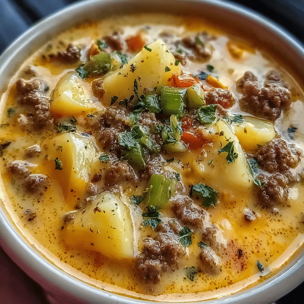 Best Cheeseburger Soup