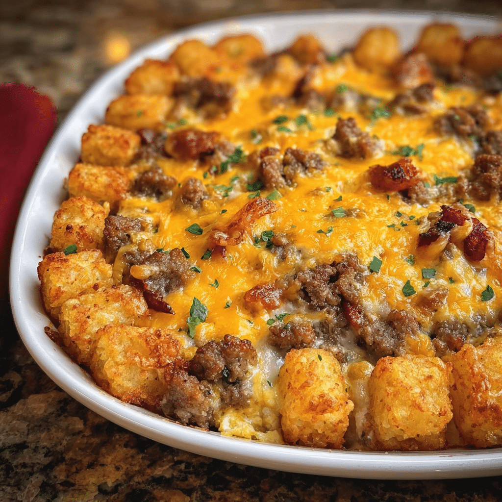 Tater Tot Sausage Breakfast Casserole
