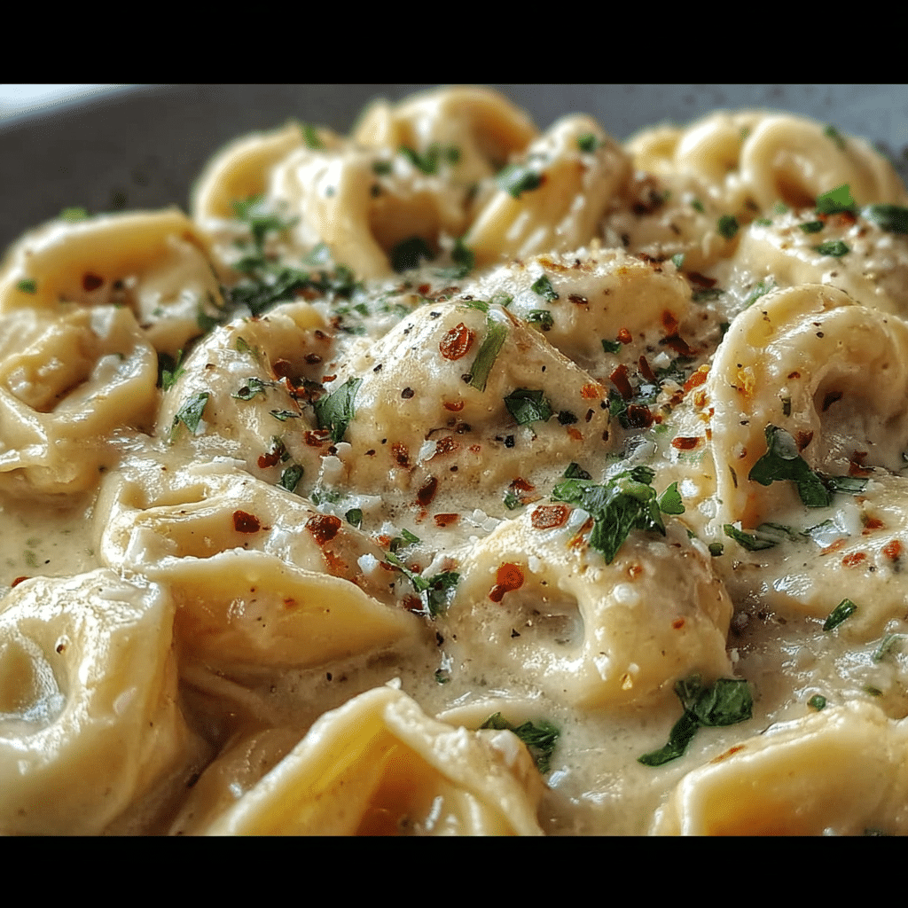 Creamy Crockpot Tortellini Alfredo