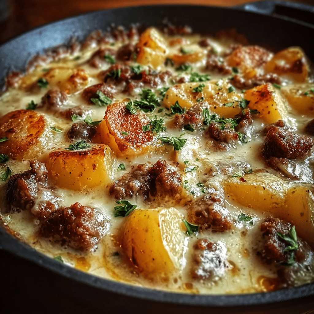 One-Pan Creamy Meat & Potato Skillet