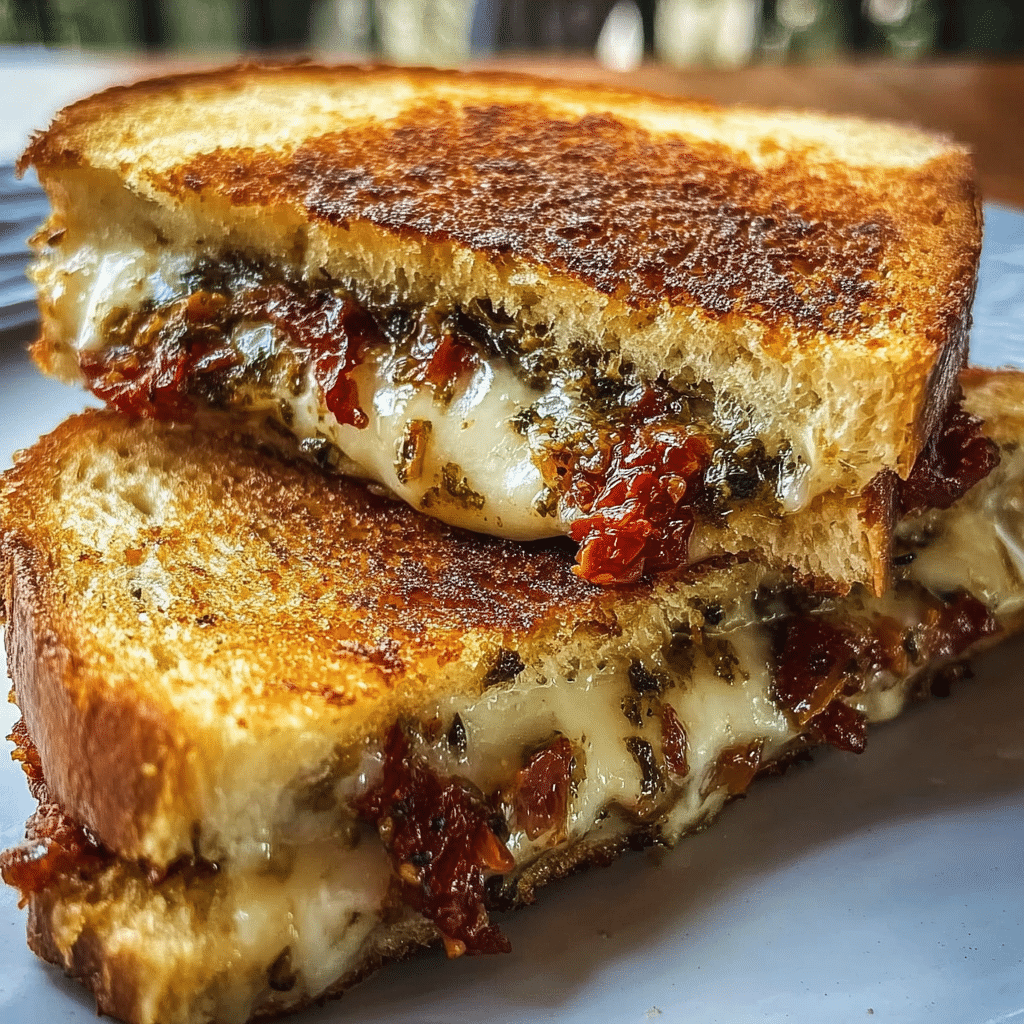 Sun-Dried Tomato Bacon Pesto Grilled Cheese