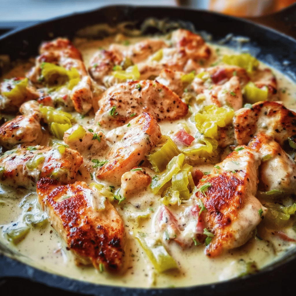 Creamy Pepperoncini Chicken Skillet