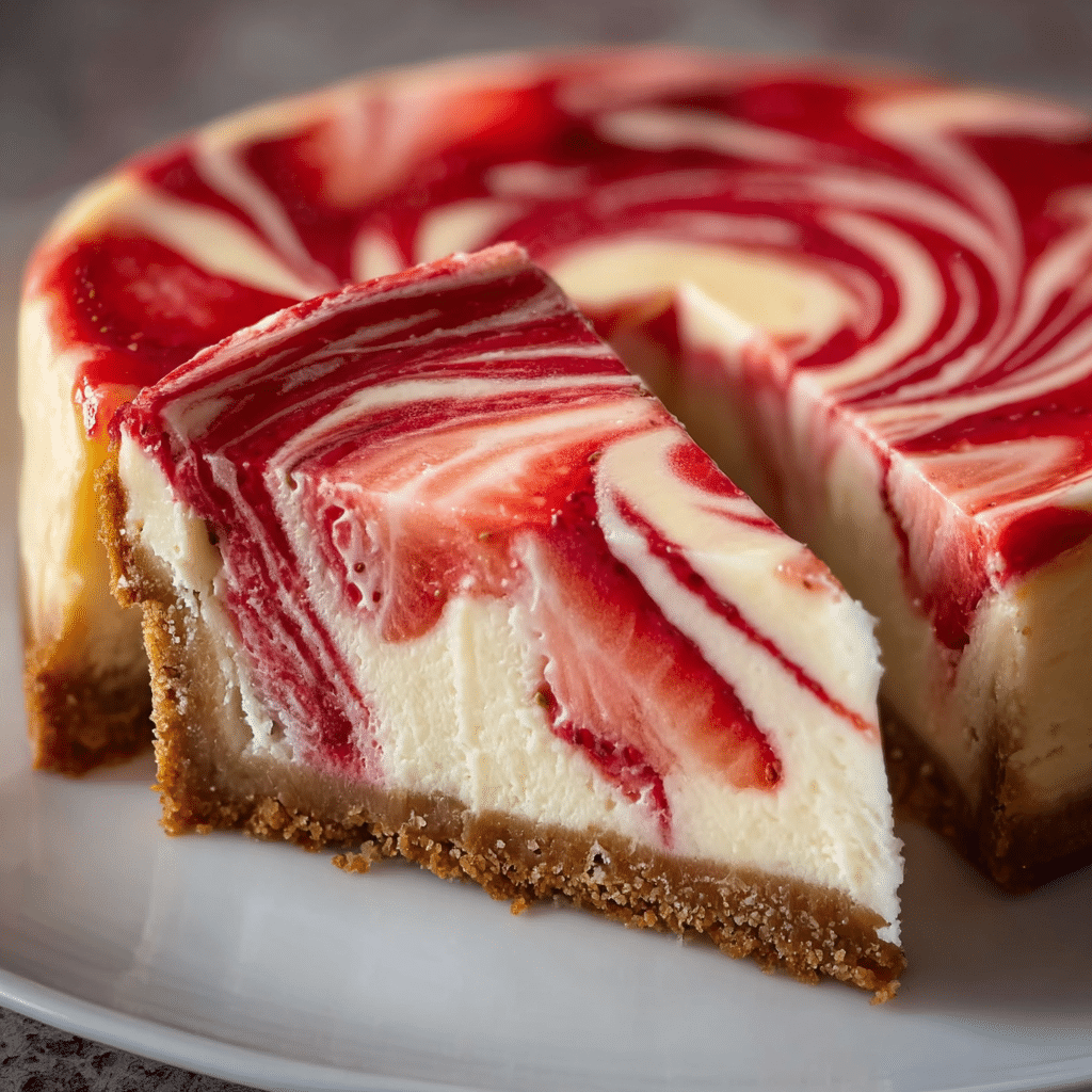 Strawberry Swirl Cheesecake