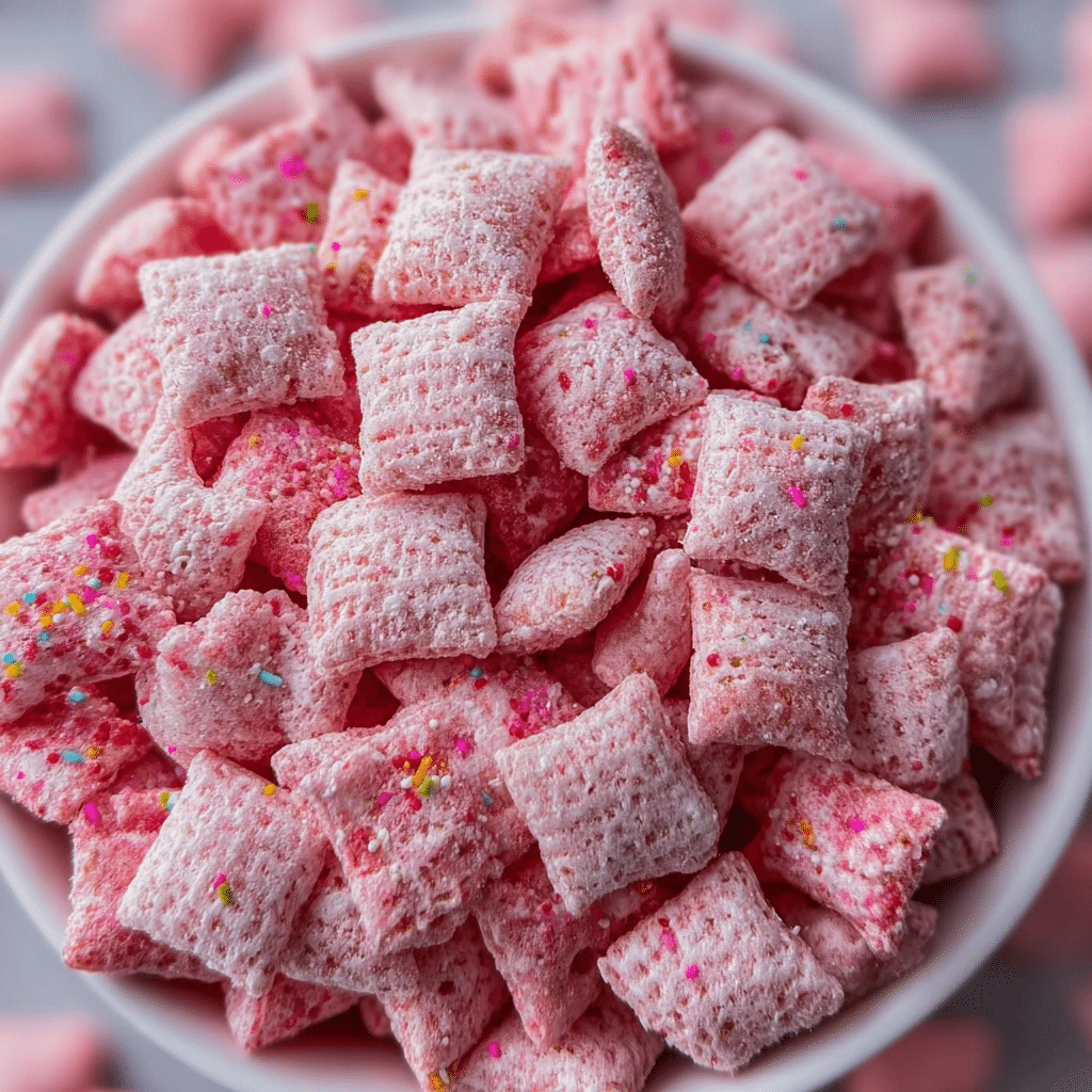 Fluffy Strawberry Shortcake Puppy Chow