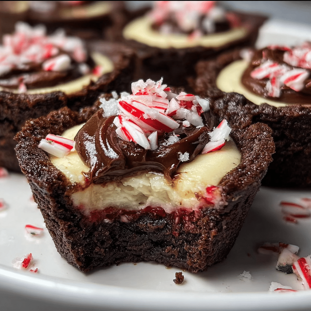 Chocolate Peppermint Cookie Cups with Cheesecake Filling