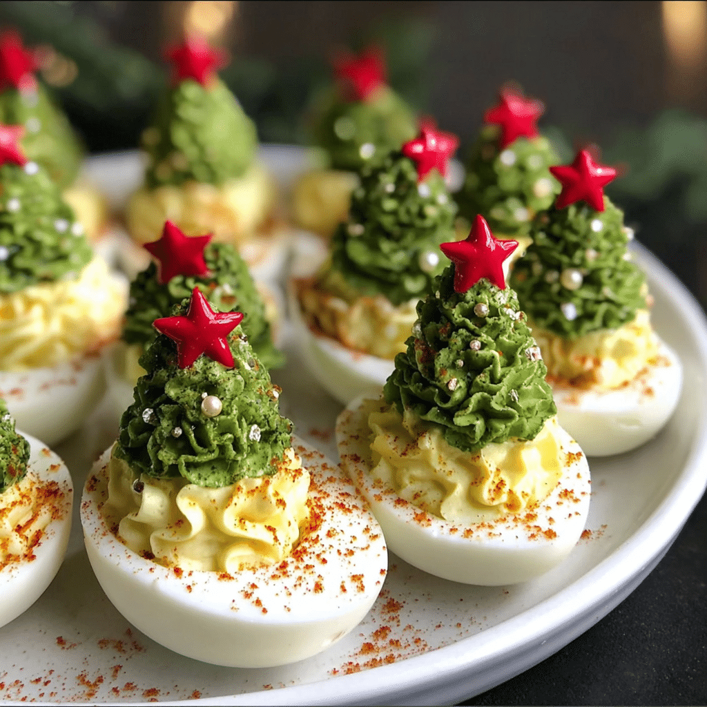 Christmas Tree Deviled Eggs