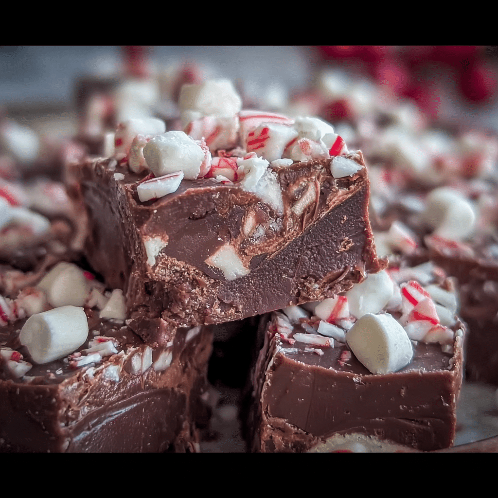 Hot Chocolate Peppermint Fudge
