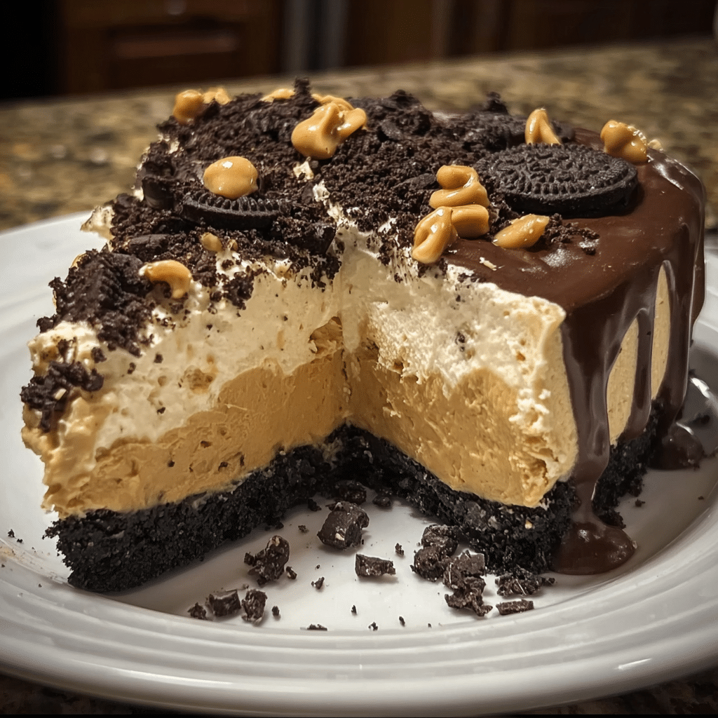 Peanut Butter Pie with Oreo Crust & Creamy Filling