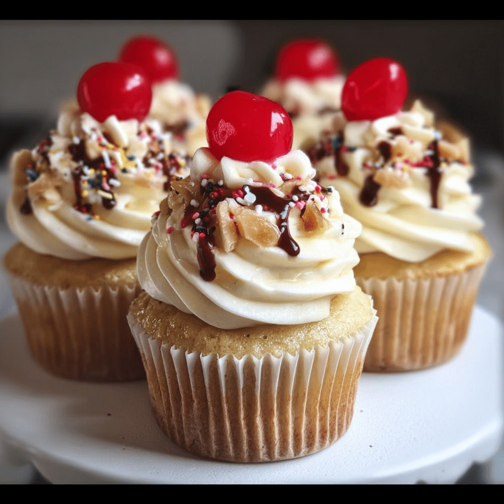 Banana Split Cupcakes 1